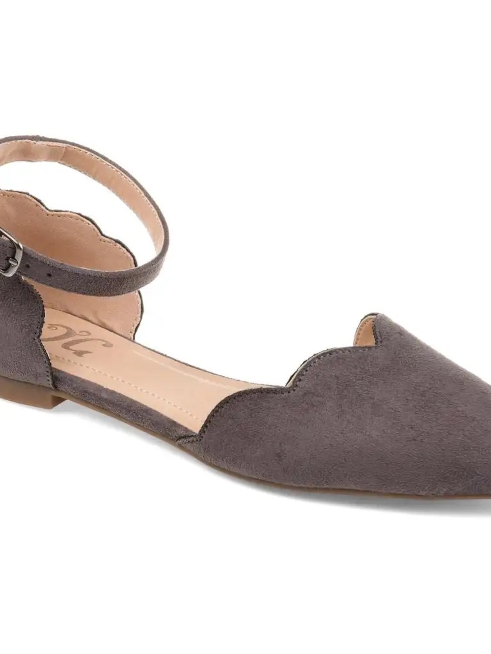 Journee Collection Womens Lana Buckle Pointed Toe Ballet Flats